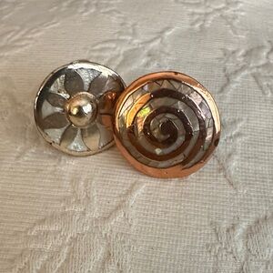 Silver and Copper tones Spiral rings